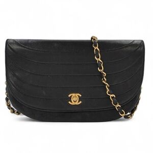 Black Chanel half moon bag